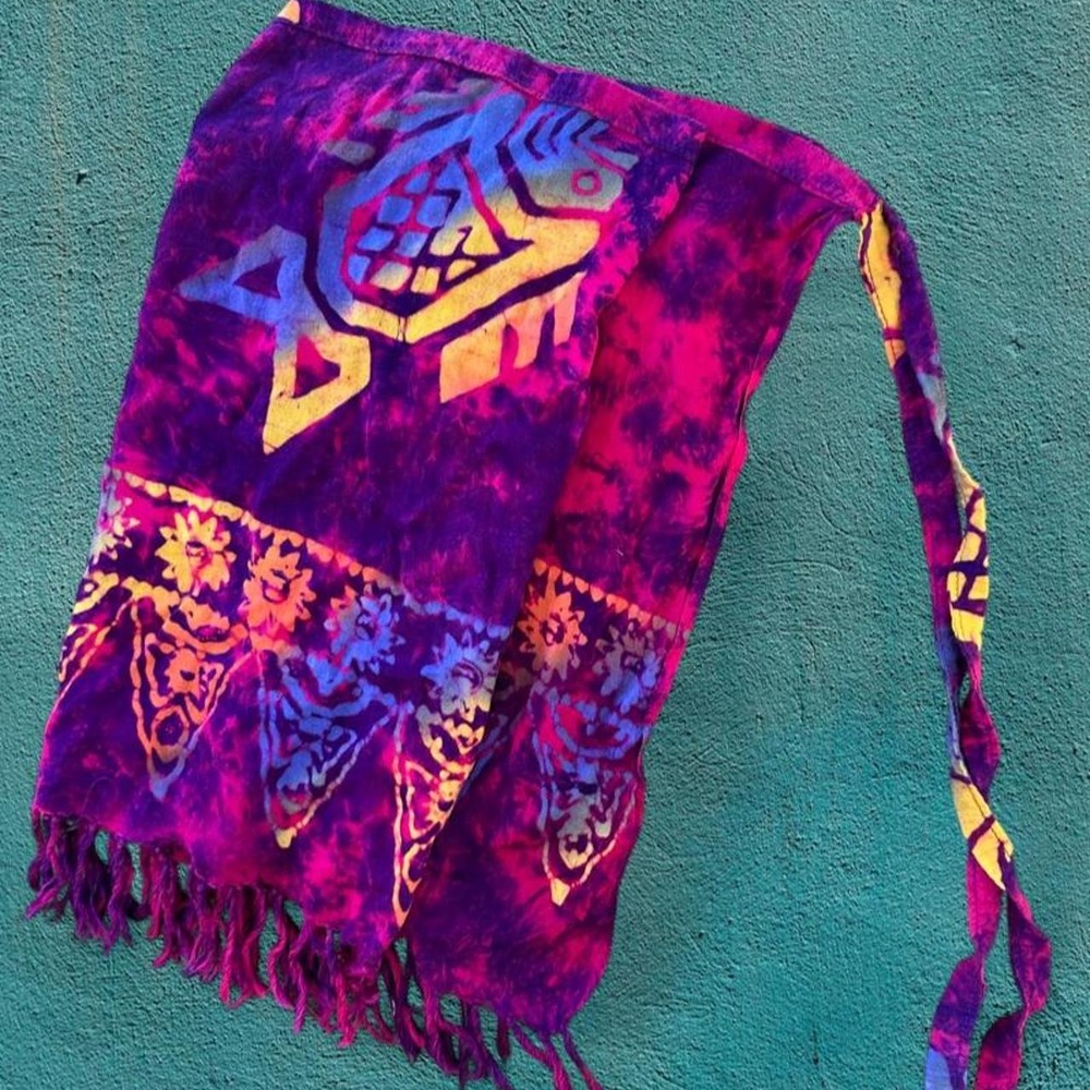 Purple Tie Dye Fish Sarong